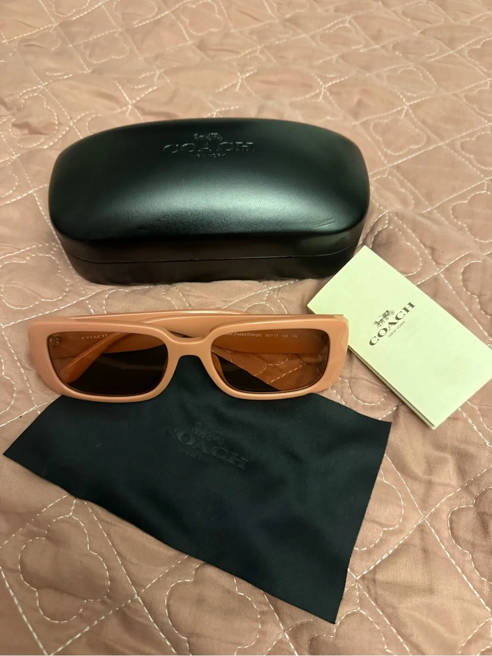 Coach Faded Orange Narrow Rectangle Sunglasses